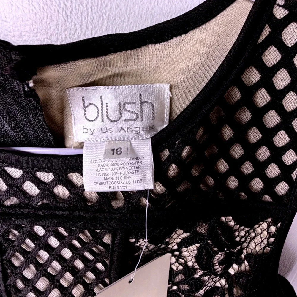 Blush by Us Angels Girls Black Lace Mesh Tiered Party Dress B7-9415 Size 16 NWT - Picture 2 of 8